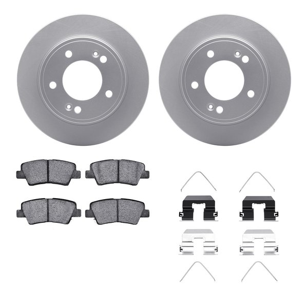 Dynamic Friction Co 4512-03147, Geospec Rotors with 5000 Advanced Brake Pads includes Hardware, Silver 4512-03147